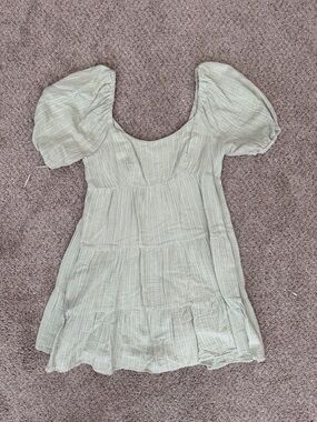 Light Sage Puff Sleeve Mini Dress Dillards